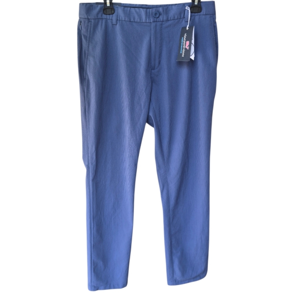 Vineyard Vines On The Go Seersucker Performance Pants Blue Size 32X30 NWT